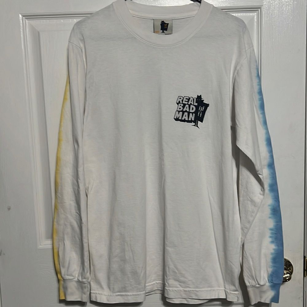 🔥🔥 REAL BAD MAN Graphic Tie-Dye Long Sleeve Tee - High Quality - Sz S - EUC